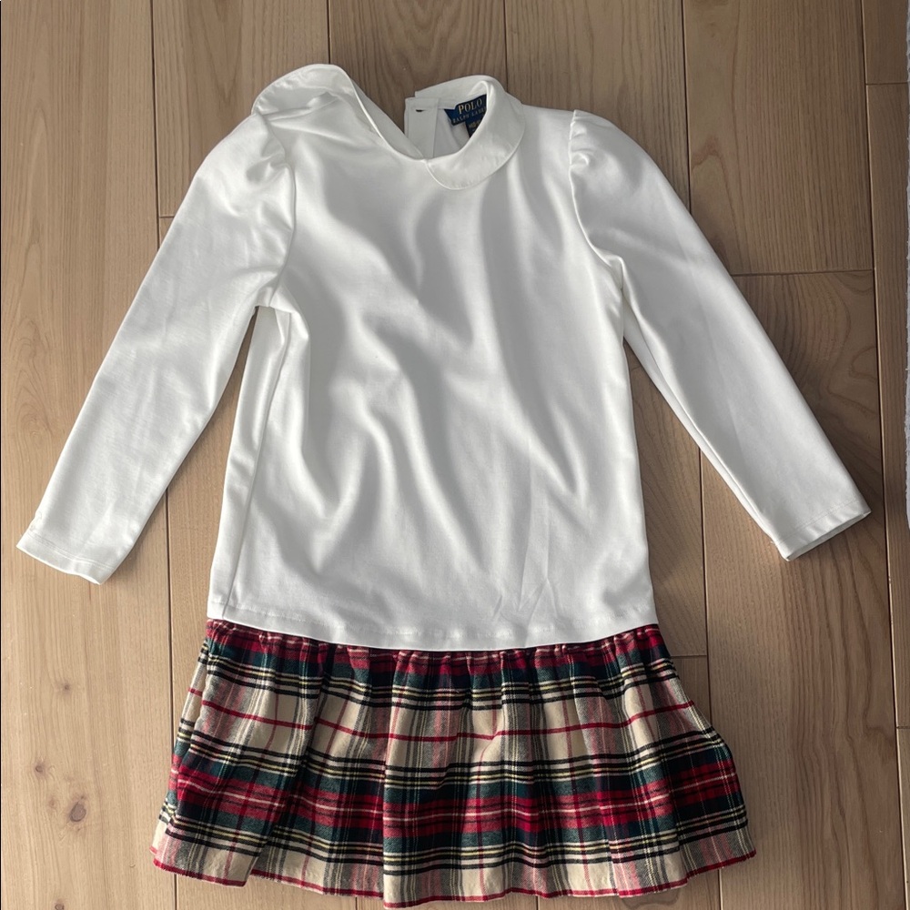Polo by Ralph Lauren White and Plaid Kids Formal Dress - Picture 3 of 8